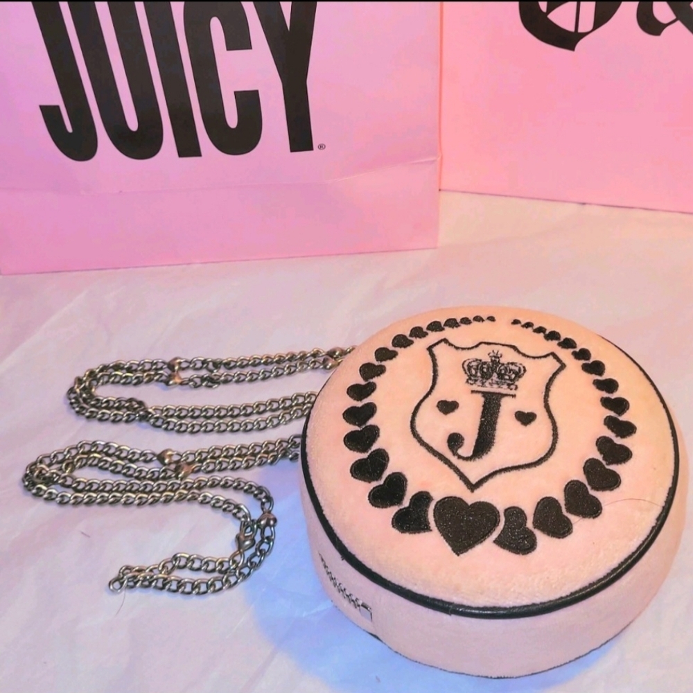 Vintage 🩷 Juicy Couture 🩷 Pink Hearts & Crowns 2004 P&G Bag Handbag Purse Y2K